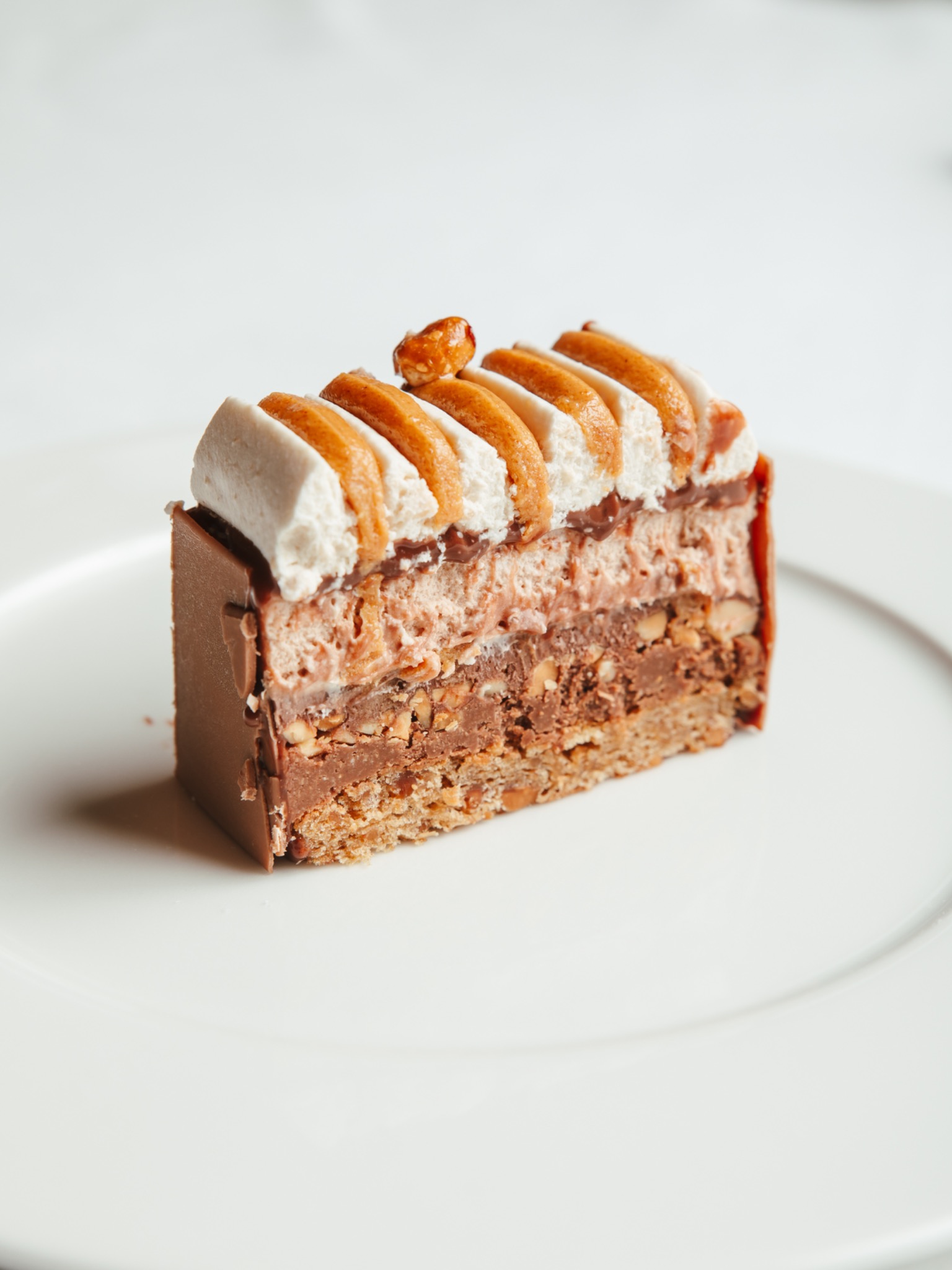 Création pâtissière chocolat et cacahuète
